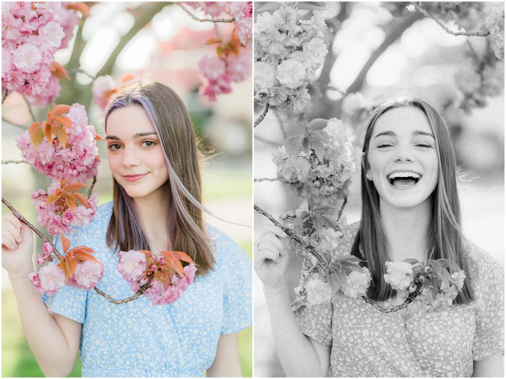 photoshoot with cherry blossoms