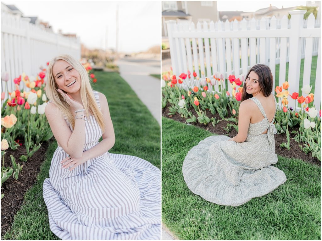 senior photoshoot with tulips in ocean city new jersey