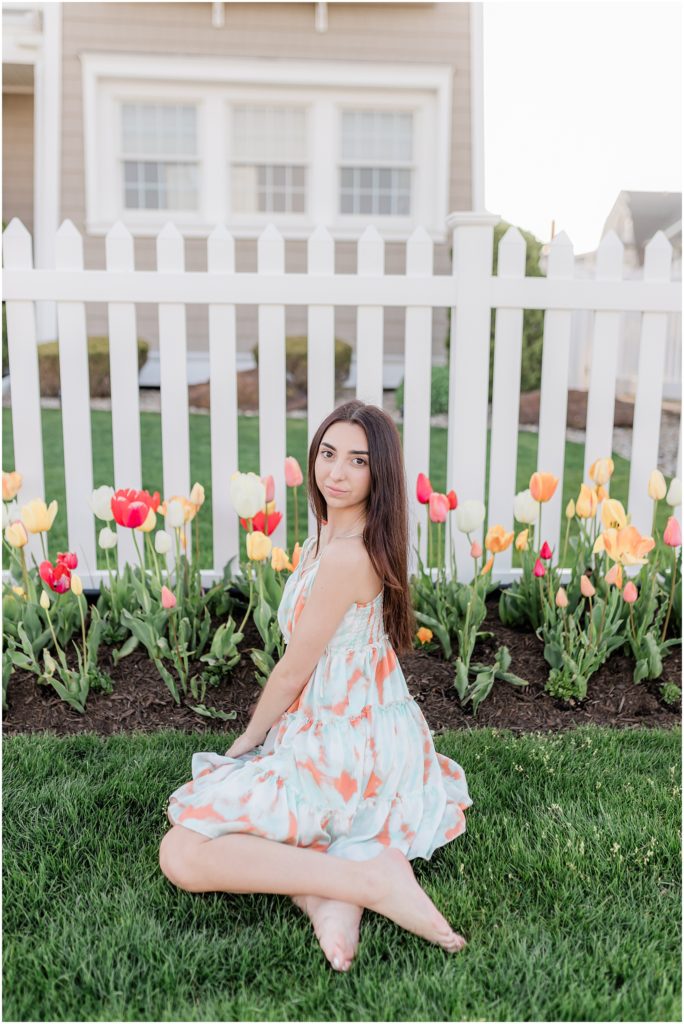 spring photoshoot with tulips